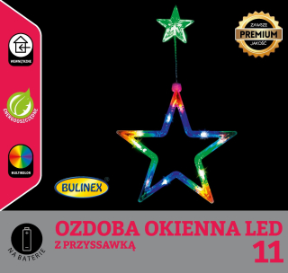 Vianočné vitráže LED svetlá na okná hviezdnej farby